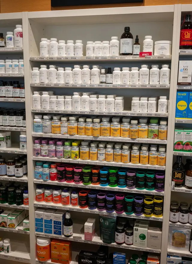 Vitaminer och mineraler från Holistic och Solaray på hyllor i Hälsokraft Orminge